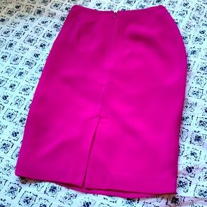 Fuschia Silk Pencil Skirt